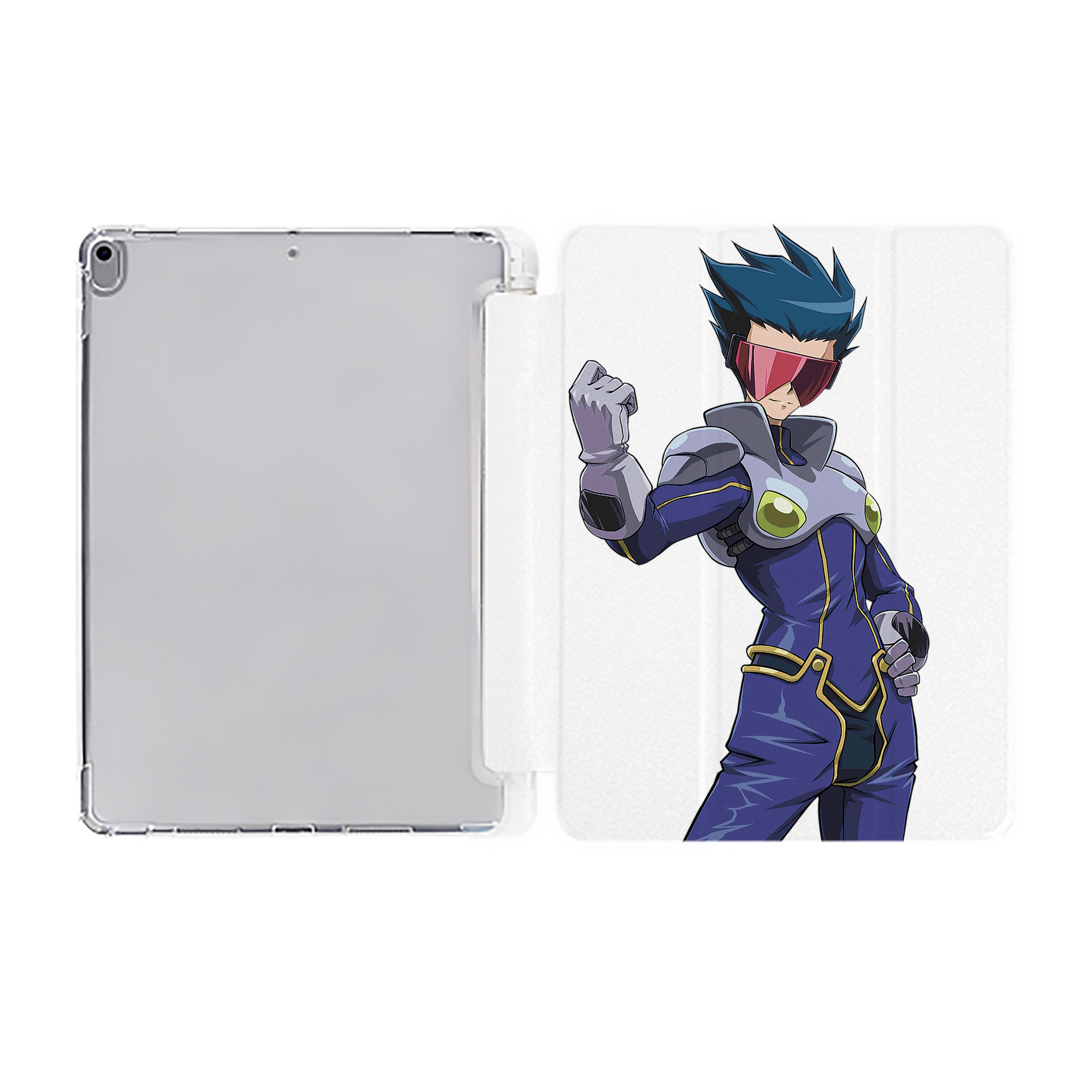 （画像用） 遊☆戯☆王 Yu-Gi-Oh! IPad ケース ペン収納付き 三つ折りスタンド PUレザー×シリコン 対応機種9.5/10.5/10.9インチ